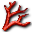 Red fantasy tree branch